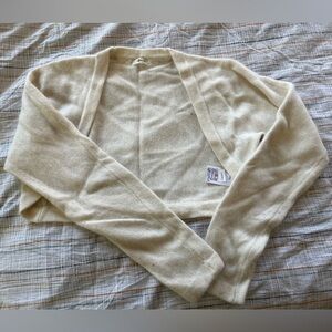 Cashmere Cream Knit Shrug Sweater